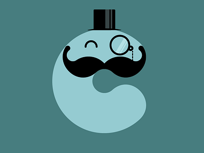 Movember C c creuna flat illustration illustrator mo monocle moustache movember top hat vector