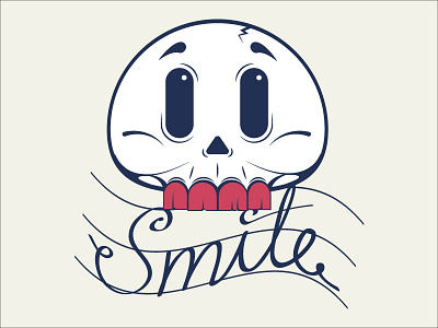 Smile illustration skull smile vector