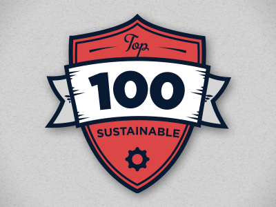 Top100 cog emblem illustration shield sustainable vector