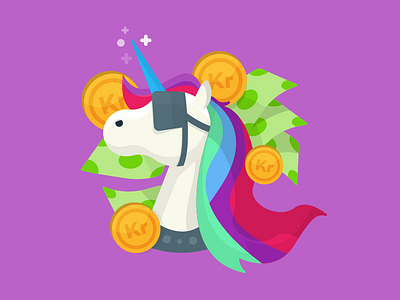 Rich unicorn finances illustration imessage money stickers unicorn