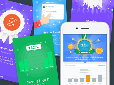 UI & Illustrations app cards finances flat illustrations interface iphone money spiir svg ui