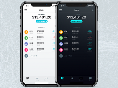 Day & Night Mode app bitcoin cryptocurrency dark ui finances interface iphone money ui