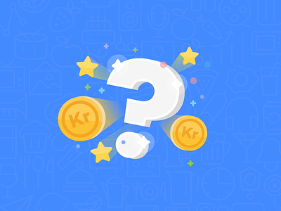 Quizztime! app coins flat illustration money question quizz