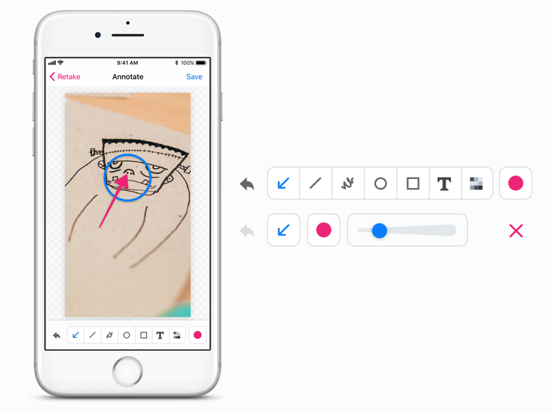 Annotate Mode iphone ios ui app markup image edit annotate