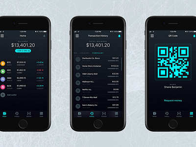 Crypto App Update 1 app bitcoin coins crypto currency iphone mockup tokens ui