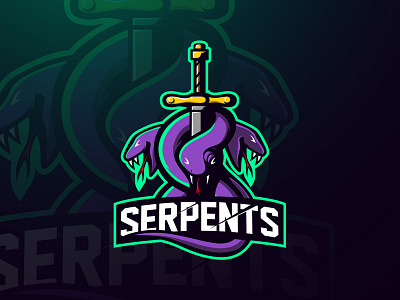 Serpents esports gaming ilustrator logo serpents xero xerodesignz