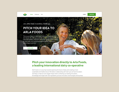 Arla Open Innovation Design design ui ux website