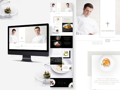 Home page "Luke Armstrong Chef" beautiful clean concept drink food luxury restaurant stylish web webdesign website