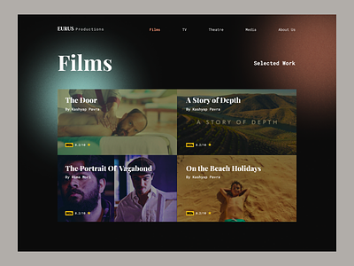Production House | Website flims gradient movie production production house productions theatre tv ui website design