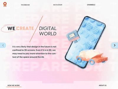 ONE PAGE 3d art artwork cinema4d illustration landing page minimal typography ui ux web