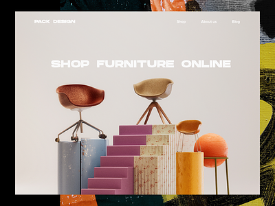 Furniture shop 3d 3d art cinema4d redshift ui