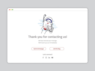 "Thank you for contacting us!" Page Wmotion Company design ui website