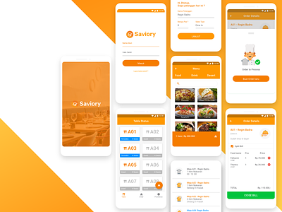 Saviory System - Restaurant Order Taking Apps android apps design order taking ui ux design