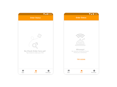 "No Data" and "No internet connection" screen illustration apps design design illustration ux vector