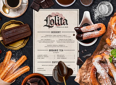 Lolita Cocina & Tequila Bar Dessert Menu branding creative agency logo menu design restaurant branding