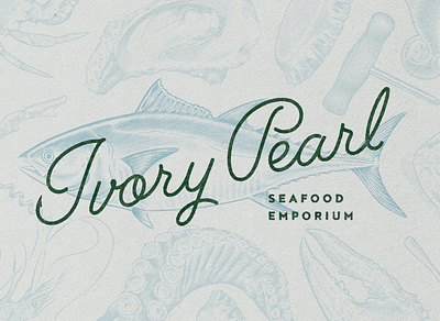 Ivory Pearl Logo branding cocktail creative agency logo logotype neon sign restaurant branding seafood