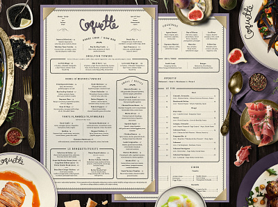 Coquette Restaurant Menu Design branding creative agency design illustration logo logotype menu design restaurant branding vector