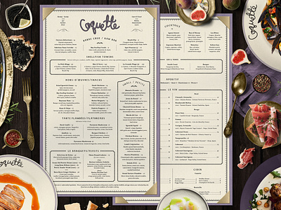 Coquette Restaurant Menu Design