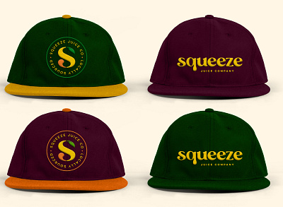 Squeeze Juice Co. Apparel Design apparel branding creative agency design hat illustration logo logotype vector