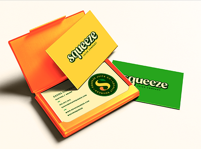 Squeeze Juice Co. Business Card branding creative agency design illustration logo logotype vector