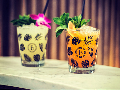 Custom Glassware for Blossom Bar by Vimana Creative