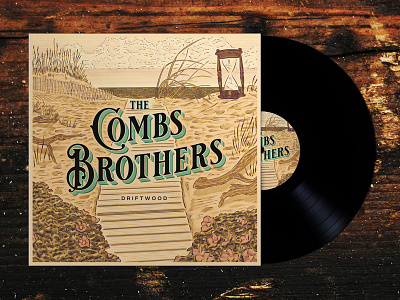 The Combs Brothers - Driftwood album art branding illustration packaging typography