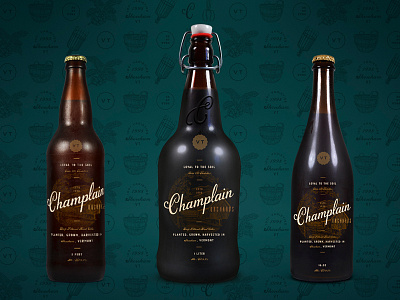 Champlain Orchards Bottle & Can Design(s) bottle design branding calligraphy can design creative agency glassware growler illustration logo logotype