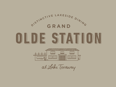 Grand Olde Station Logo branding design logo restaurant station train typography