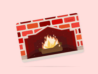 Lowe's Fireplace 2021 Gift Card branding christmas colorful design gi gift cards illustration