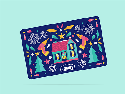 Lowe's Patterned 2020 Gift Card branding christmas colorful design details gift cards house illustration