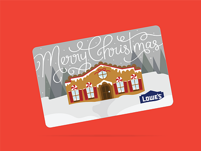 Lowe's Gingerbread 2021 Gift Card branding colorful design gift cards handmade illustration typography