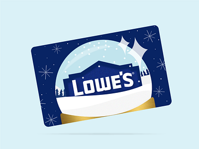 Lowe's Snowglobe 2021 Gift Card branding christmas colorful design gift cards illustration vector