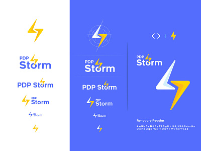 PDP Storm logo adaptive brand brand design brand identity branding branding design construction design golden ratio icon logo logo design logodesign logotype pdp storm