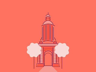 Campanile - Trinity College, Dublin architecture dublin illustrator line