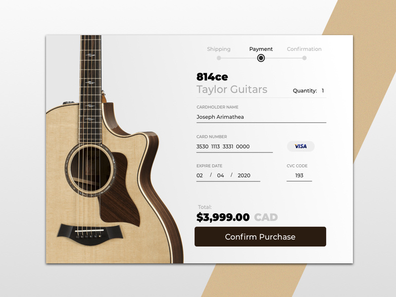 Checkout Payment UI dailyui daily 100 ui illustrator design