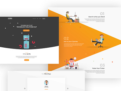 Scimac Landing Page illustration ui design