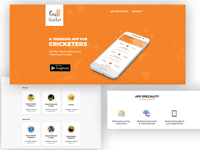 Gulli Cricket - Landing Page uidesign