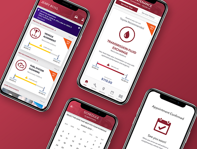 Automotive Maintenance App automotive clean elegant maintenance mobile app sketchapp ui ux