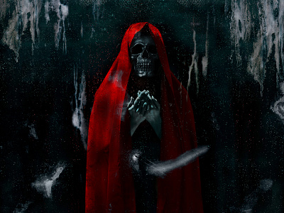 Death waits in the cold dark photoshop skull
