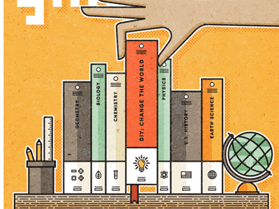 Grid Cover Illustration illustration texture books school environment teaching simple cover