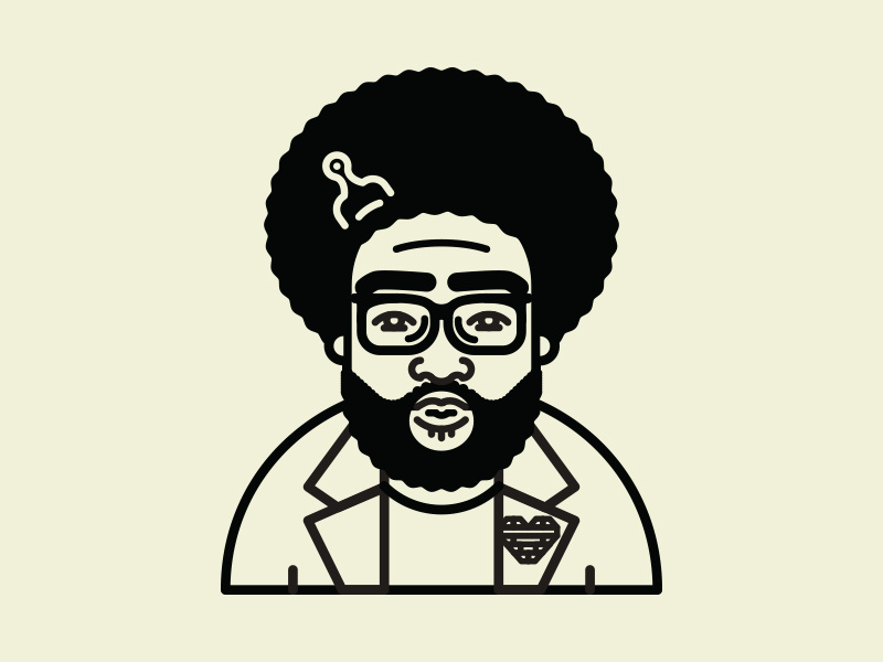 Questlove on Hip Hop Illies character hip hop illies hip hop the roots music art line illustration icon questlove