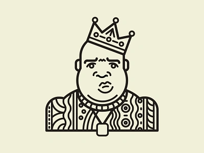 Biggie Smalls on Hip Hop Illies art biggie biggie smalls character hip hop hip hop illies icon illustration line music vector