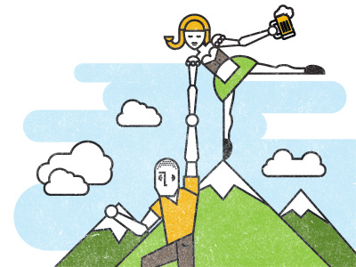 Beer Maiden Saves illustration texture cartoon