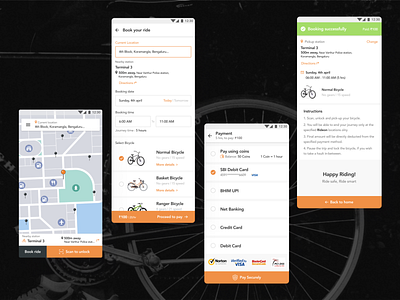Bicycle Rental App cont. app app design branding design landingpage product design ui uiux ux webdesign