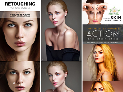 Retouching Photoshop Action action effect glow photo portrait retouching skin