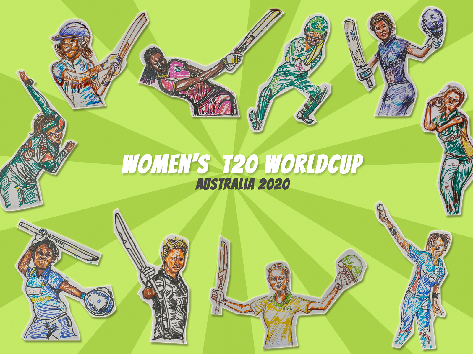 Womens T20 cricket worldcup 2020 cricket design illustration sketch sports women worldcup