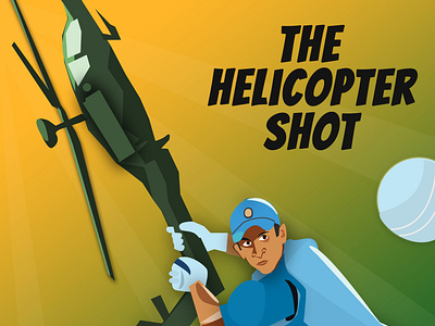 The helicopter shot cricket design digitalart illustration sports