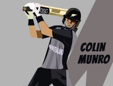 New Zealand cricketer art artwork cricket design illustration newzealand portrait sports