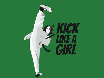 Kick like a girl art design girl girlpower illustration kick martial art