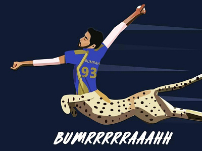 BUMRAH roars art artwork cricket design digital painting illustration india indian ipl mumbai portrait sports wildlife